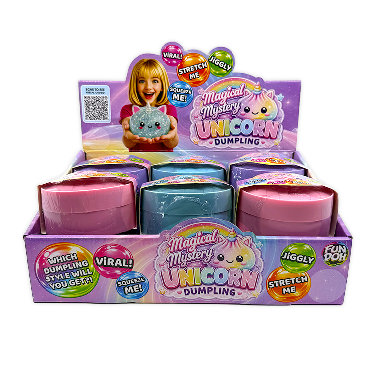 Novelty Brands - Fun Doh Unicorn Mystery Dumpling Squishy Toy - 12/Display