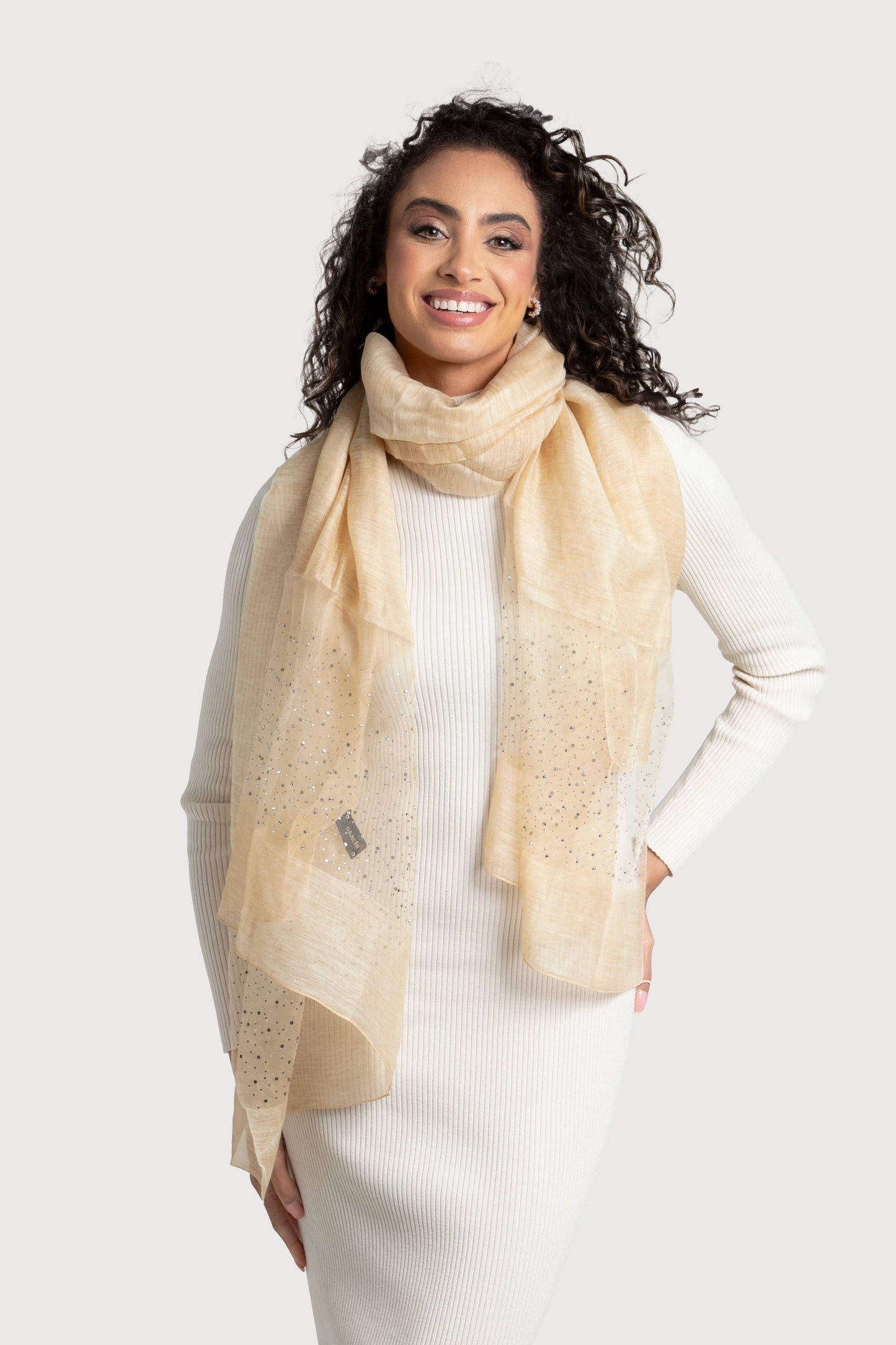 SAACHI - Star Gazer Wool Blend Sparkle Silk Scarf
