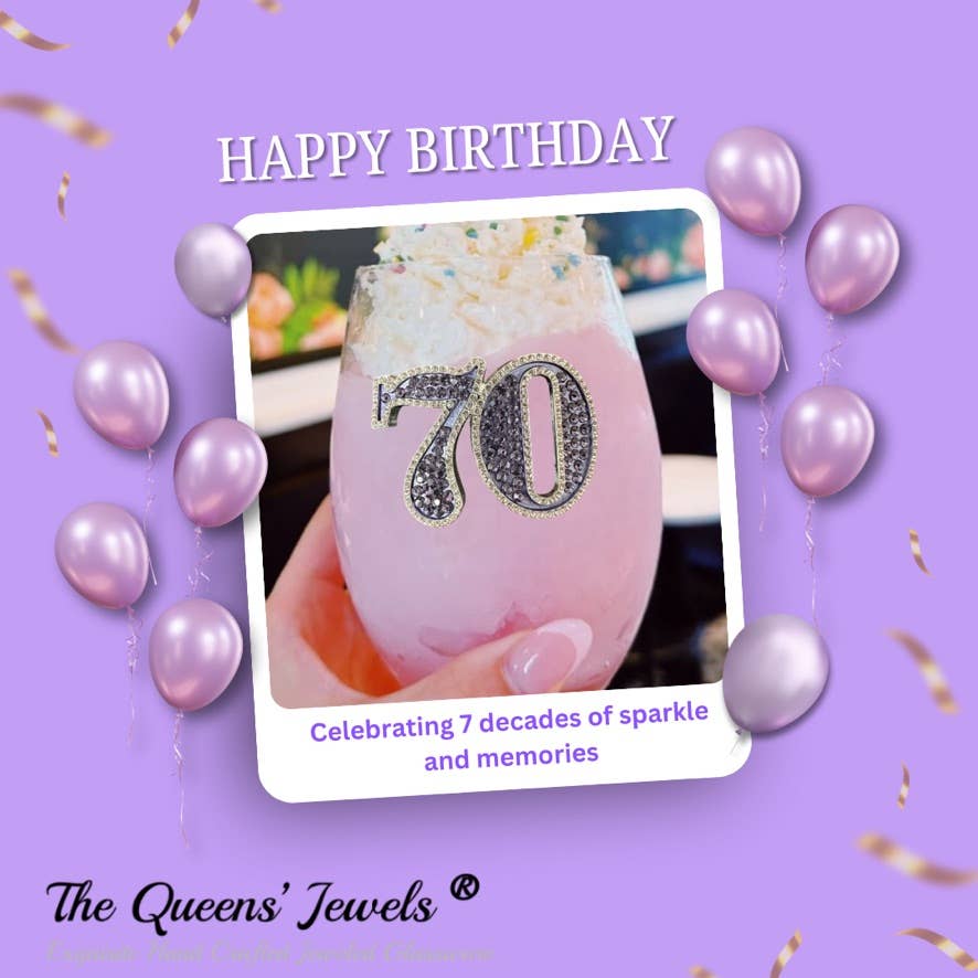 The Queens' Jewels® - 70th Birthday Stemless Wine Glass