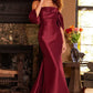 Jovani 23398 Burgundy Off the Shoulder Mermaid Evening Dress