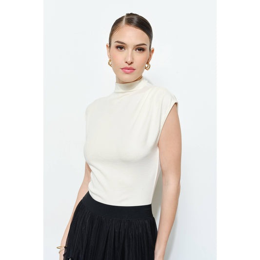 INA - Classic Mock Neck Sleeveless Knit Top