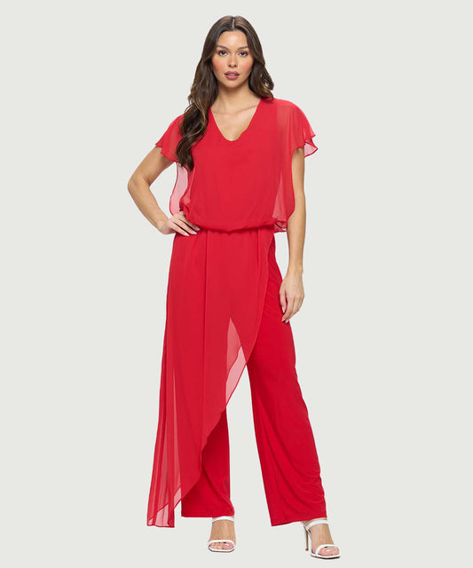 Last Tango Chiffon Overlay Jumpsuit