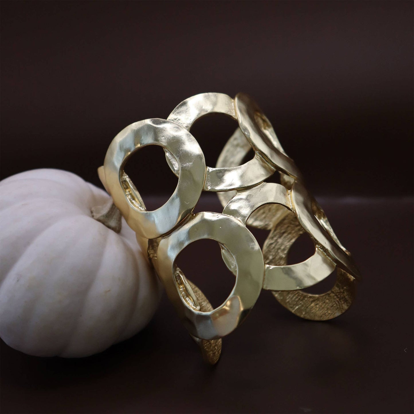 KARINE SULTAN - Intertwined Rings Cuff Bracelet - 24K Gold Plated