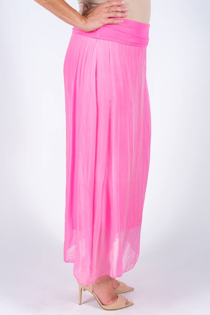 TINA Stephens Italy/Tees By Tina - Brenda Silk Foldover Waist Skirt (SL204)