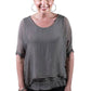 Adriana Silk Double Raw Edge Top (BQ209)