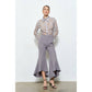 INA - Luxe Satin Contrast Collar Lace Button Down Blouse