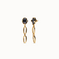 UNO DE 50 Drop earrings with faceted black crystal and links