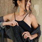 SAACHI - Star Gazer Wool Blend Sparkle Silk Scarf