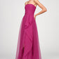 Theia Couture Teresa Strapless Draped Gown