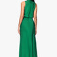 Betsy & Adam COLETTE SATIN ROUCHED TRIM FLOOR LENGTH DRESS