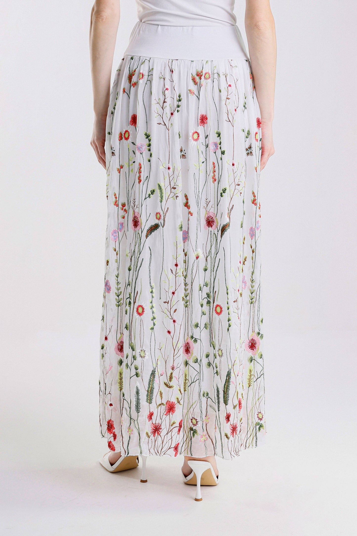 TINA Stephens Italy/Tees By Tina - Sable Garden Silk Skirt (SL202G)