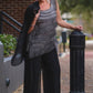 TINA Stephens Italy/Tees By Tina - Mercedes Foldover Waist Silk Pant (PL203): 100 White / One Size