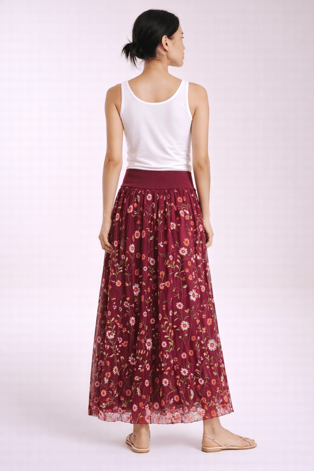 TINA Stephens Italy/Tees By Tina - Sable Garden Silk Skirt (SL202G)