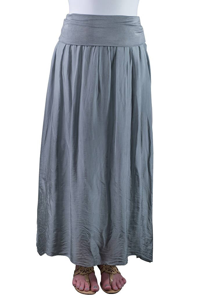 TINA Stephens Italy/Tees By Tina - Brenda Silk Foldover Waist Skirt (SL204)