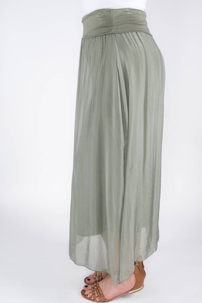 TINA Stephens Italy/Tees By Tina - Brenda Silk Foldover Waist Skirt (SL204)