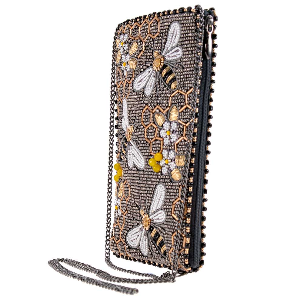 Mary Frances Accessories - Bee Awesome Beaded Bumble Bees Crossbody Phone Bag
