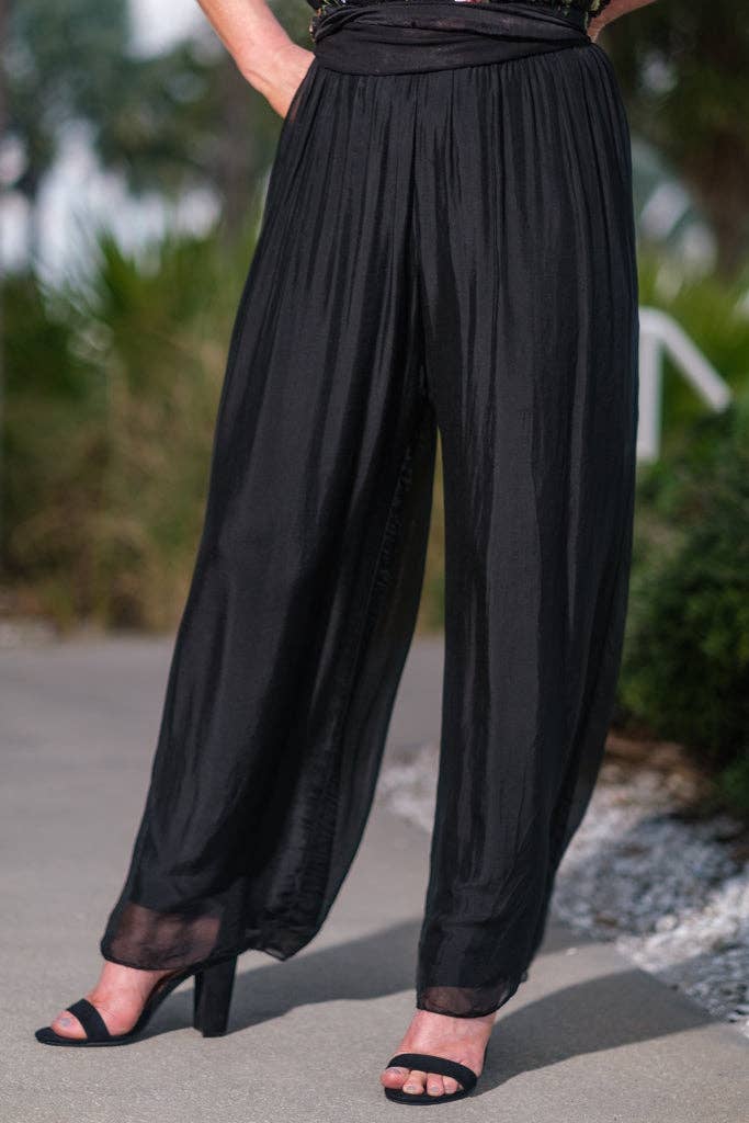 TINA Stephens Italy/Tees By Tina - Roxy Silk Straight Leg Pant (PL212)