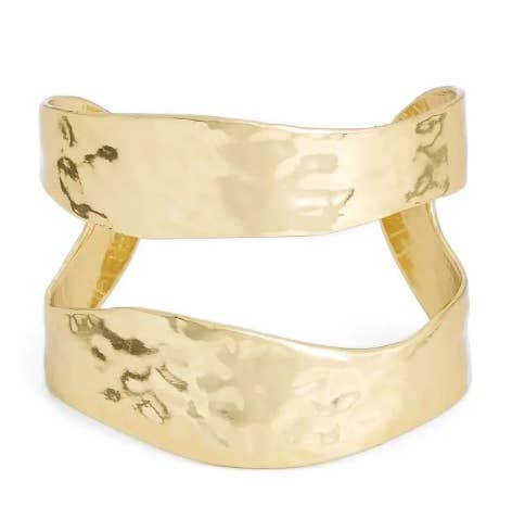 KARINE SULTAN - Modern Split Cuff Bracelet - 24K Gold Plated