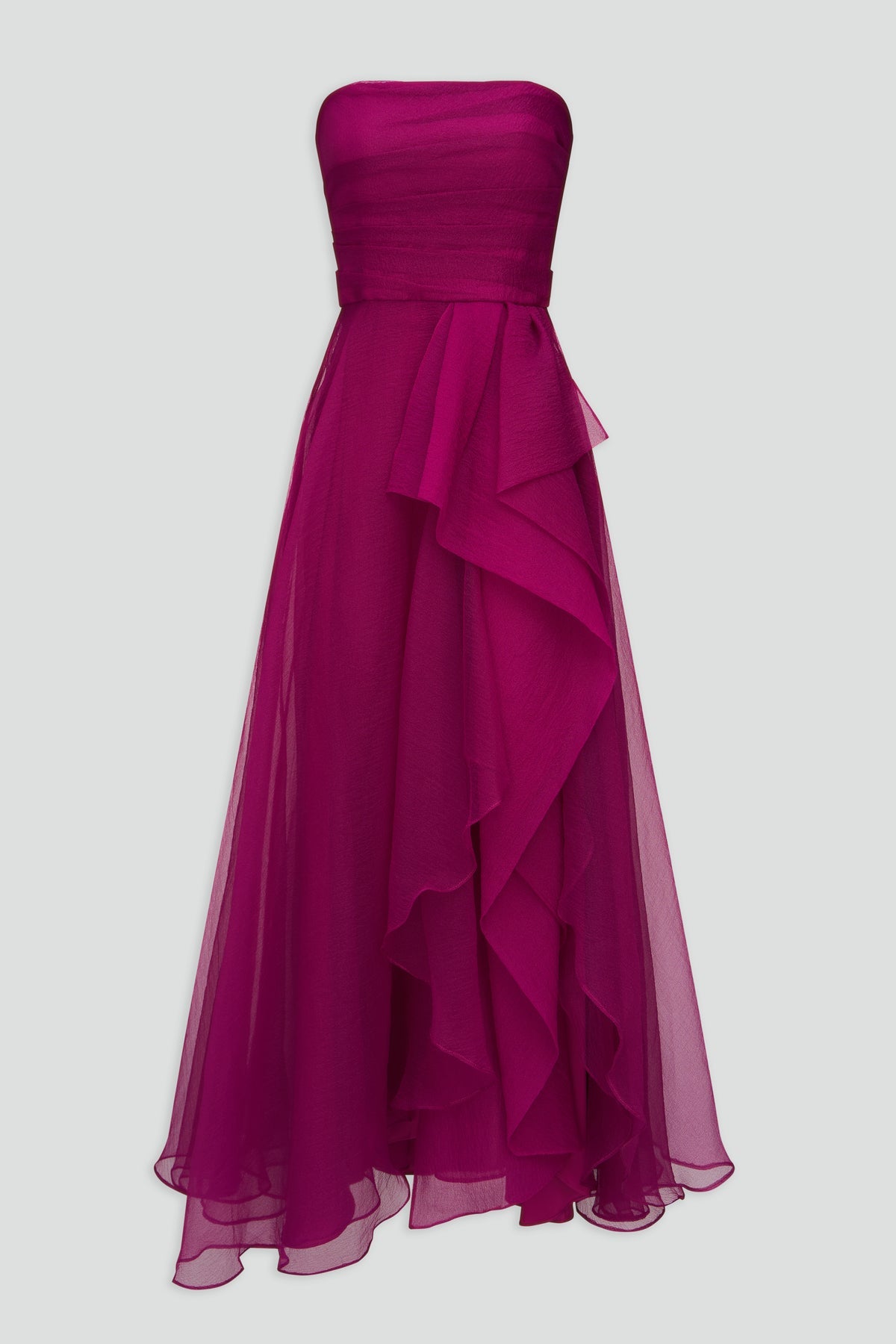 Theia Couture Teresa Strapless Draped Gown