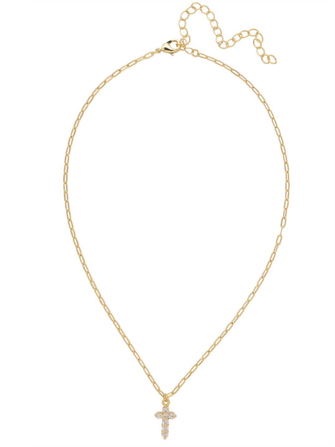 Crystal Cross Pendant Necklace - NFM7BGCRY