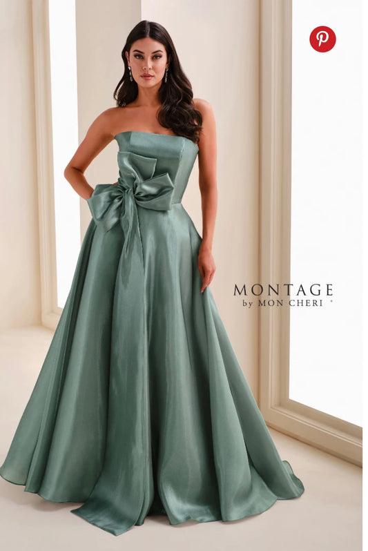 Montage Liquid Crystal Organza Strapless Gown