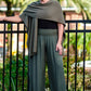 TINA Stephens Italy/Tees By Tina - Mercedes Foldover Waist Silk Pant (PL203): 316 Olive / One Size