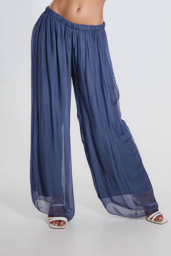TINA Stephens Italy/Tees By Tina - Roxy Silk Straight Leg Pant (PL212)