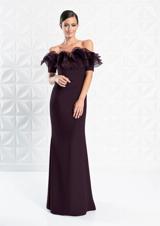 Alexander by Daymor Couture Ruffled Off Shoulder Sheath Dress