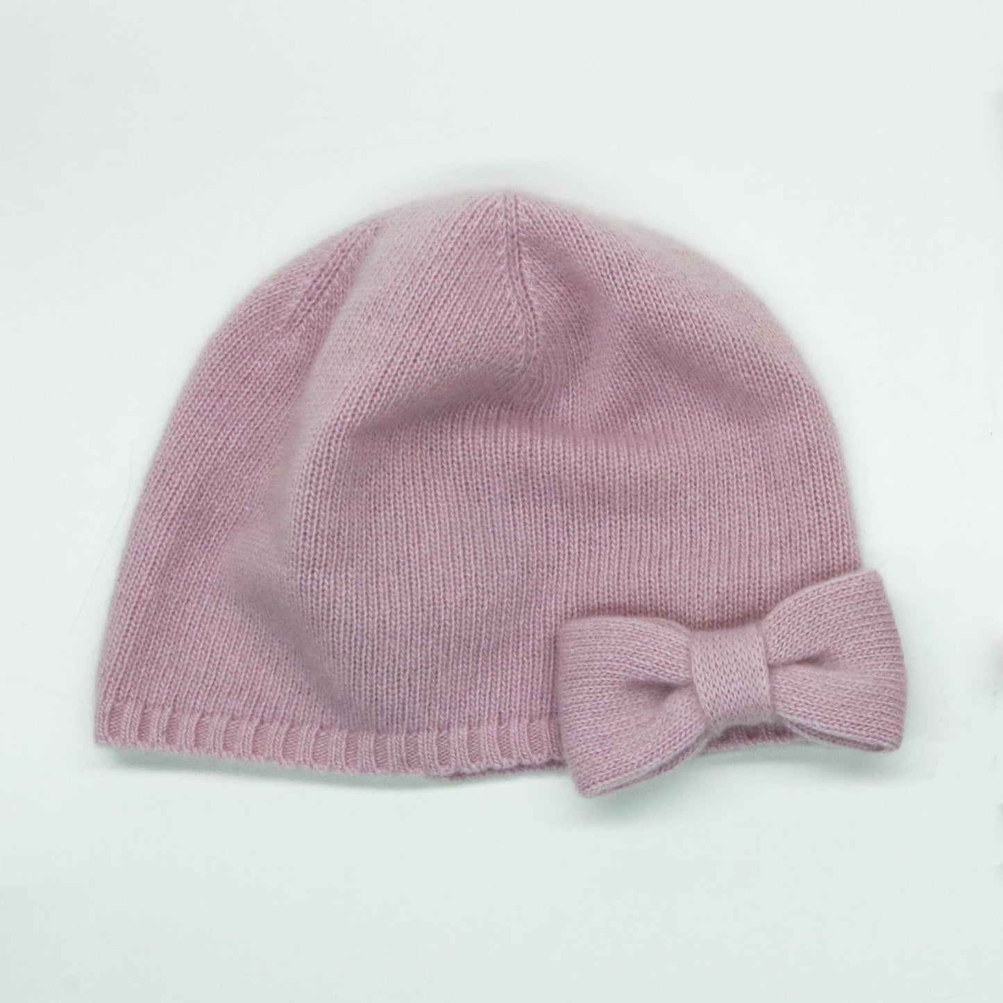 Cashmere beanie with bow