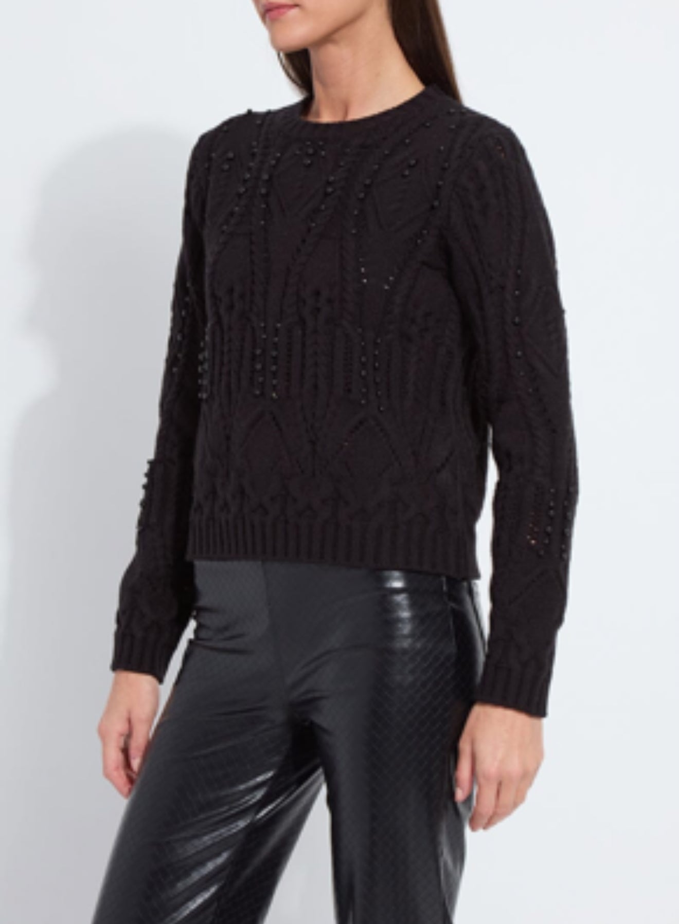 Lysse Eliza Cozy Embelished Cable Sweater