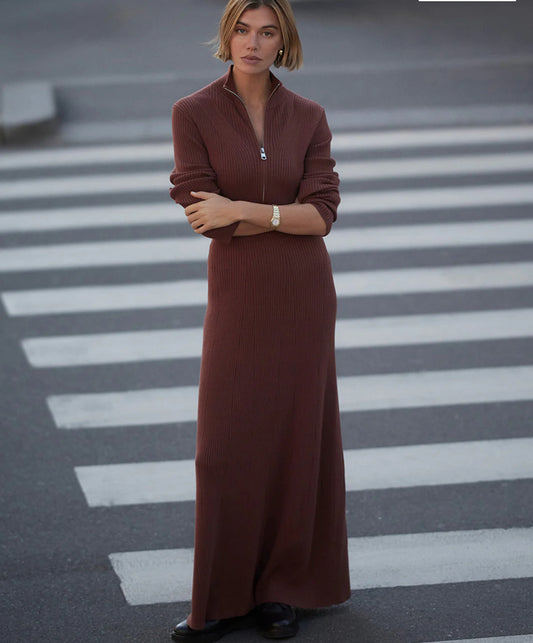 Varley Burnet Zip Knit Maxi Dress