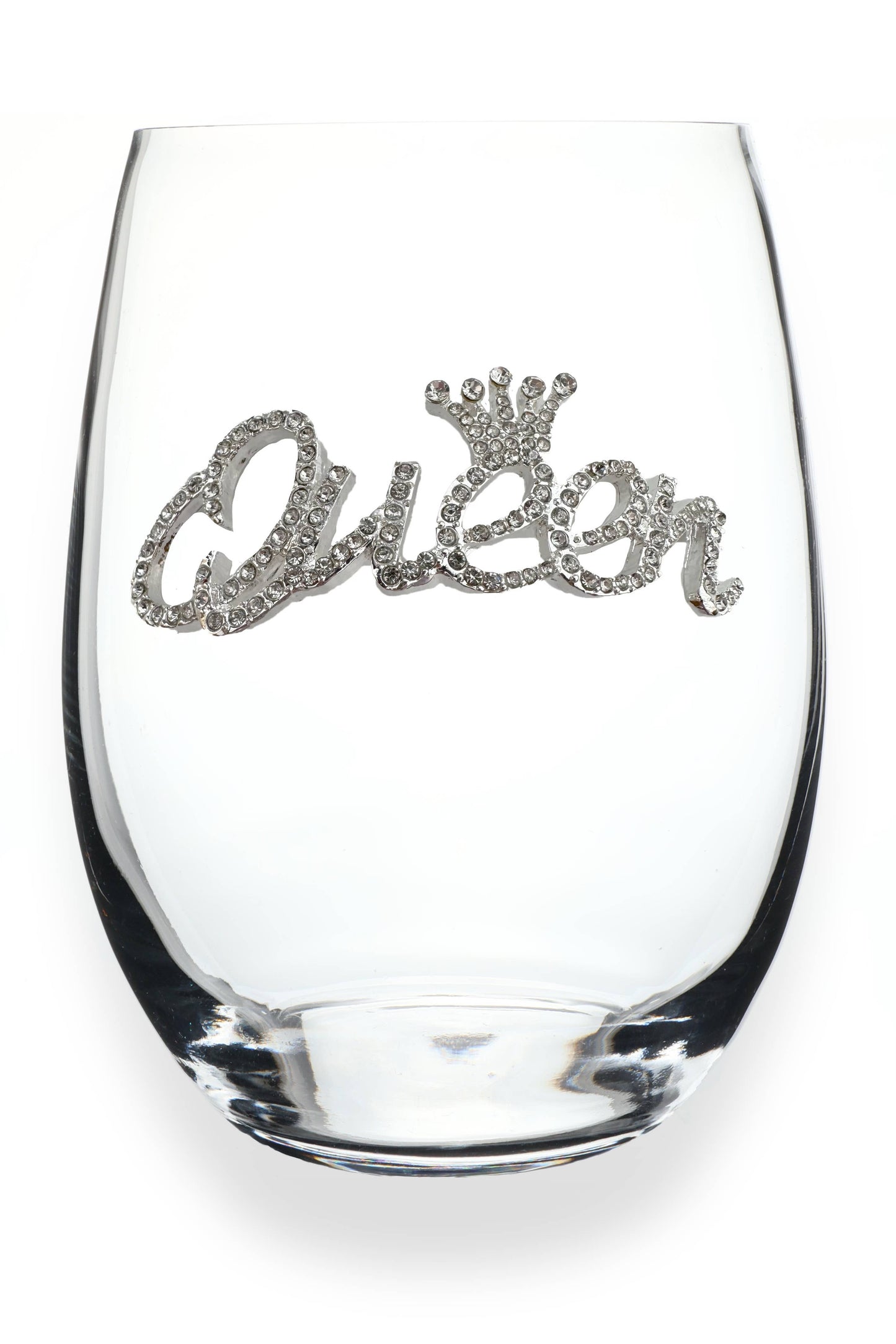 Queen Jeweled Stemless Wine Glass