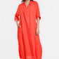 TINA Stephens Italy/Tees By Tina - Fernanda Open Collar Linen Dress (DQ107)