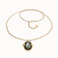 UNO DE 50 Long necklace with gray oval faceted crystal