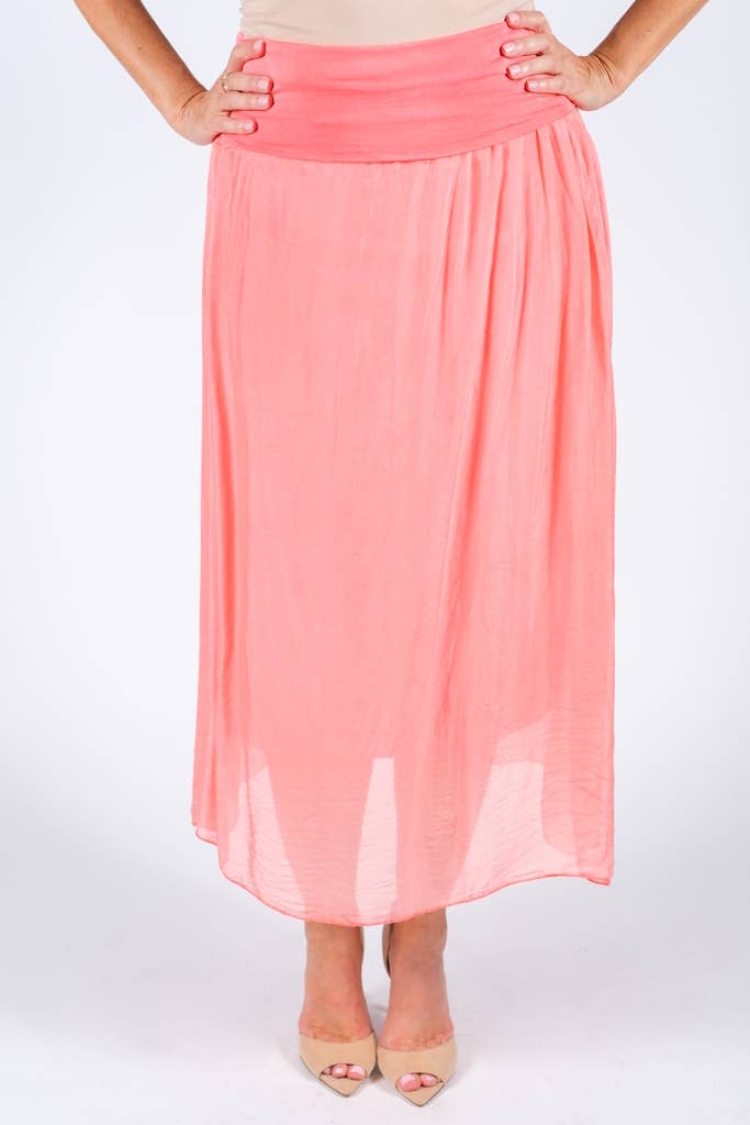 TINA Stephens Italy/Tees By Tina - Brenda Silk Foldover Waist Skirt (SL204)