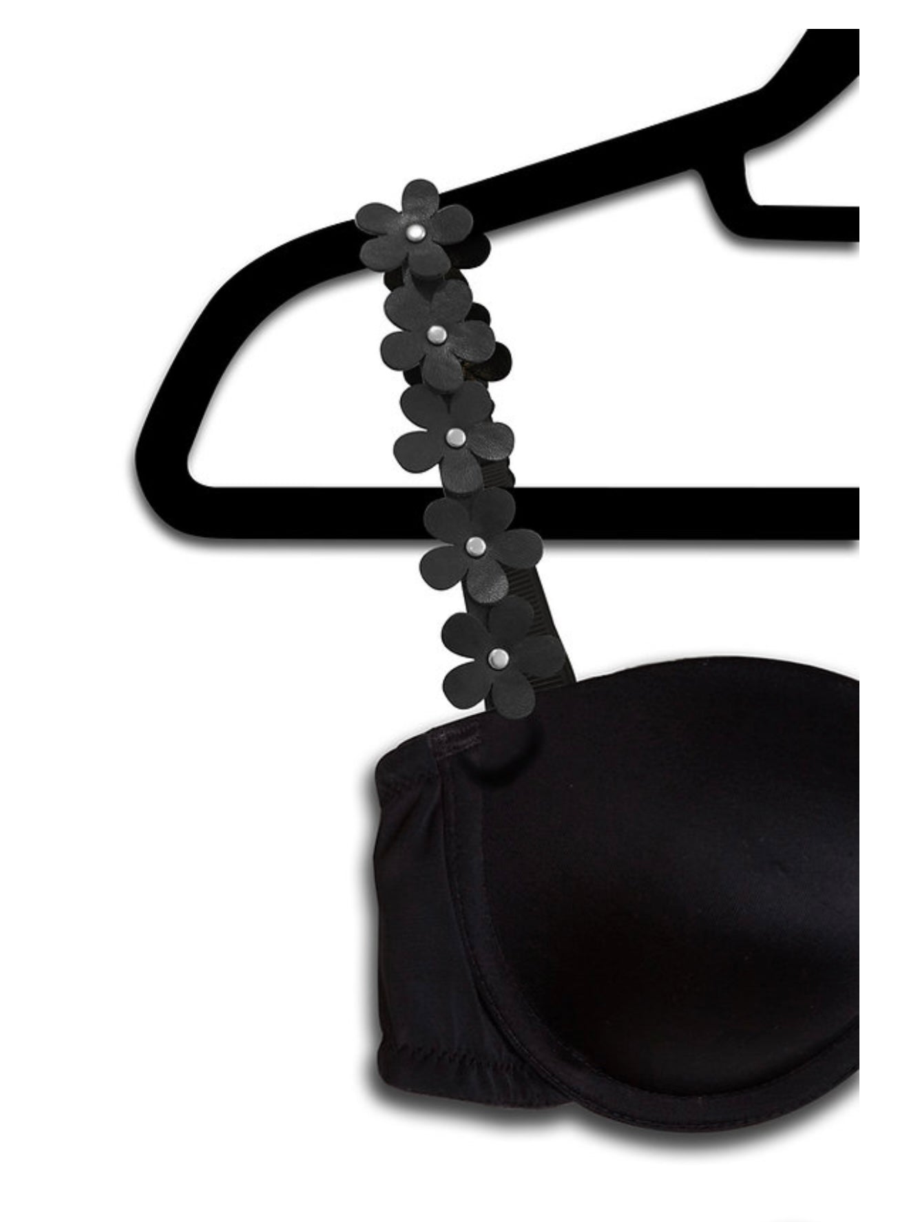 Strap It’s Bra with Vegan Leather Flowers