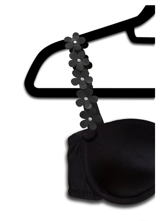 Strap It’s Bra with Vegan Leather Flowers