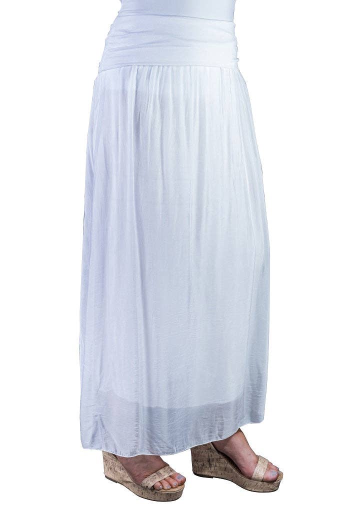 TINA Stephens Italy/Tees By Tina - Brenda Silk Foldover Waist Skirt (SL204)
