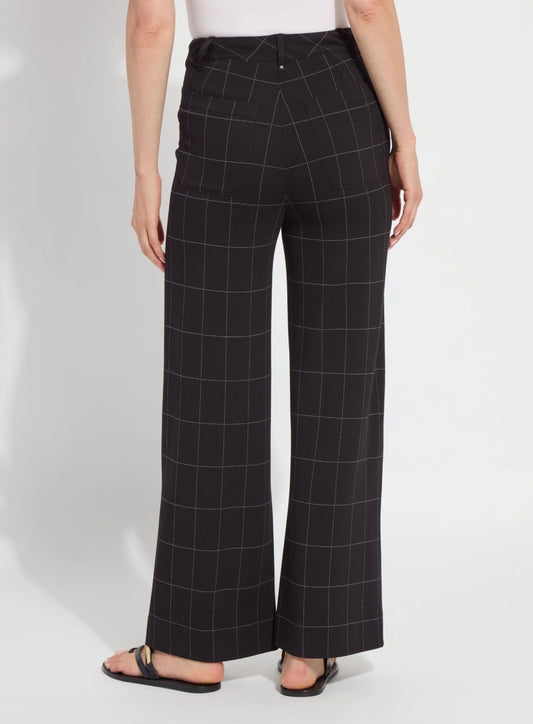 Erin Hi Waist Wide Leg Ponte - Double Check Line