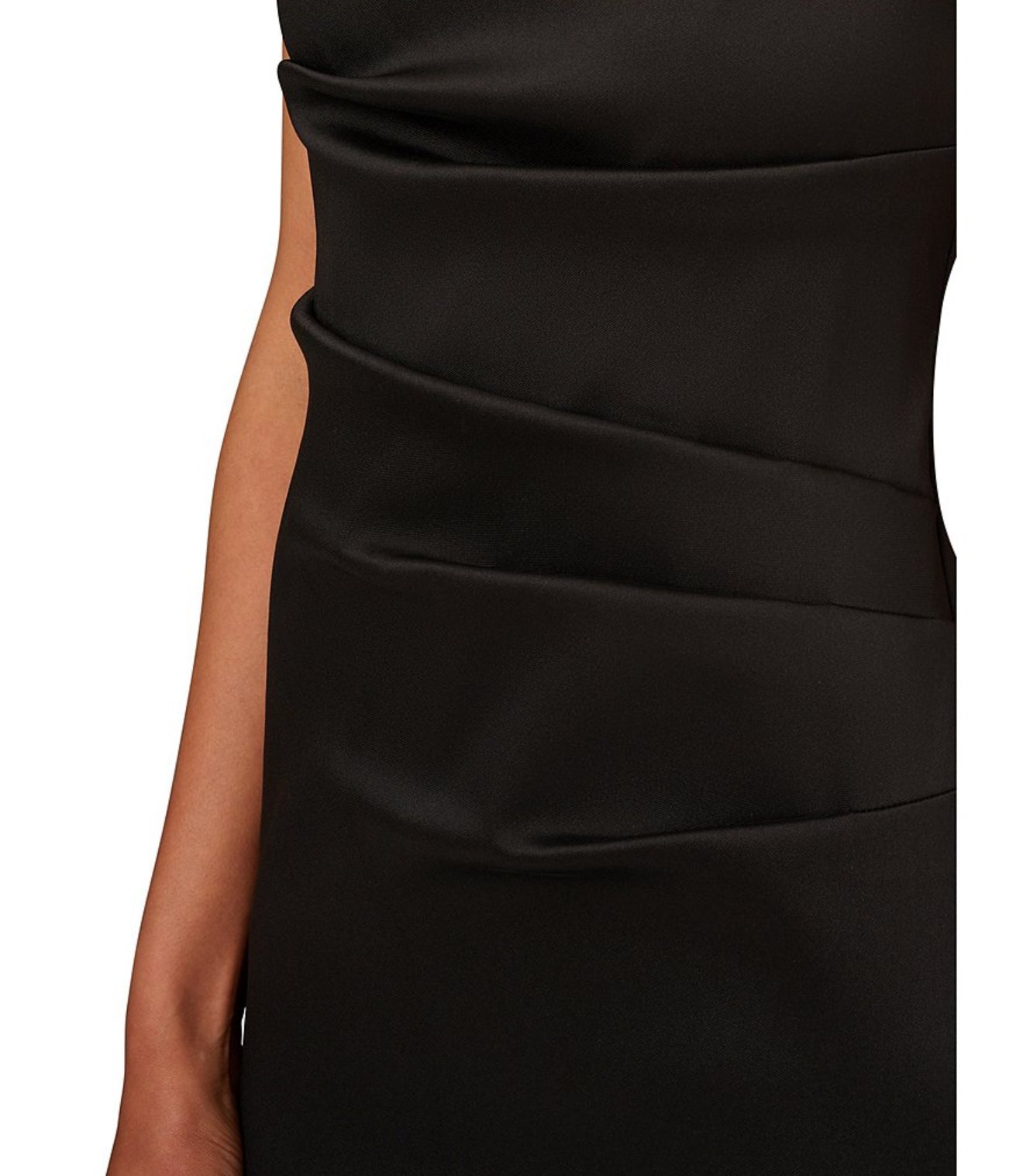 Aidan Mattox Stretch Mikado Boat Neck Sleeveless Sheath Gown