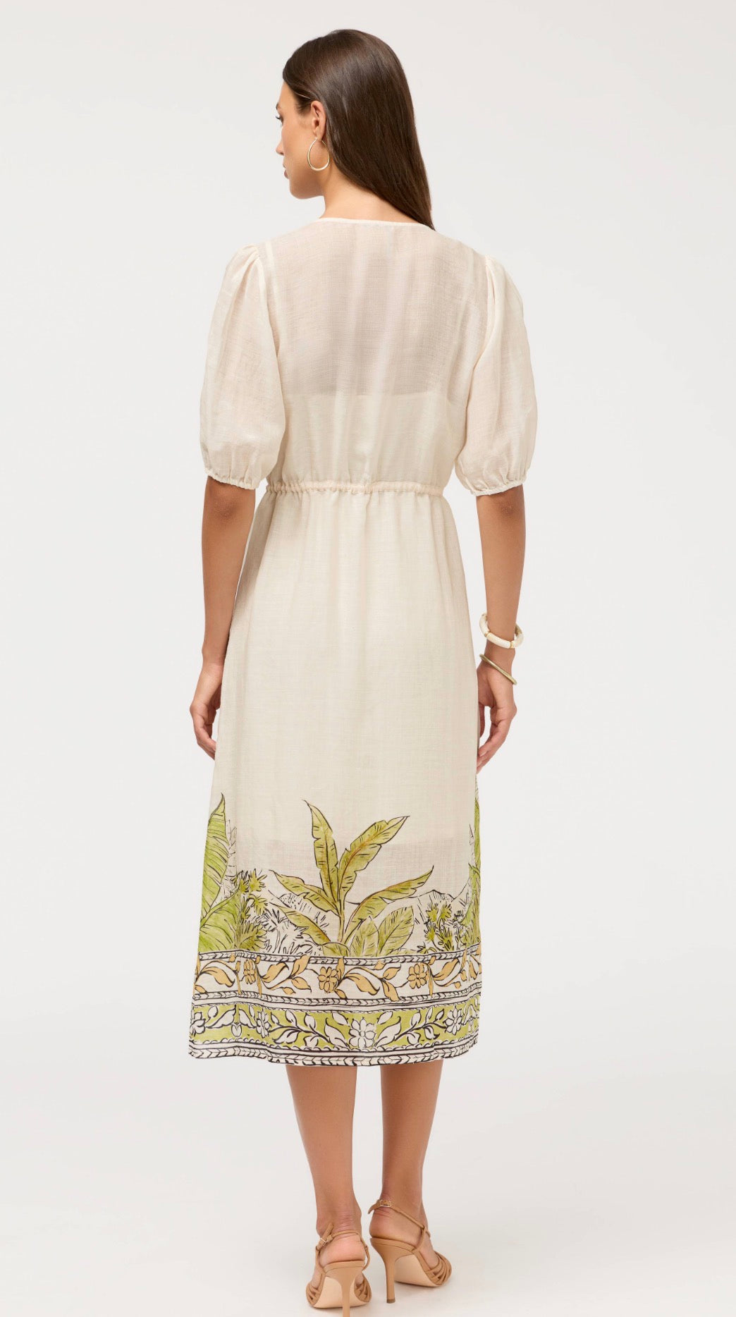 Johnny Was BUTTON FRONT DRAWSTRING DRESS