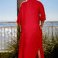 TINA Stephens Italy/Tees By Tina - Fernanda Open Collar Linen Dress (DQ107)