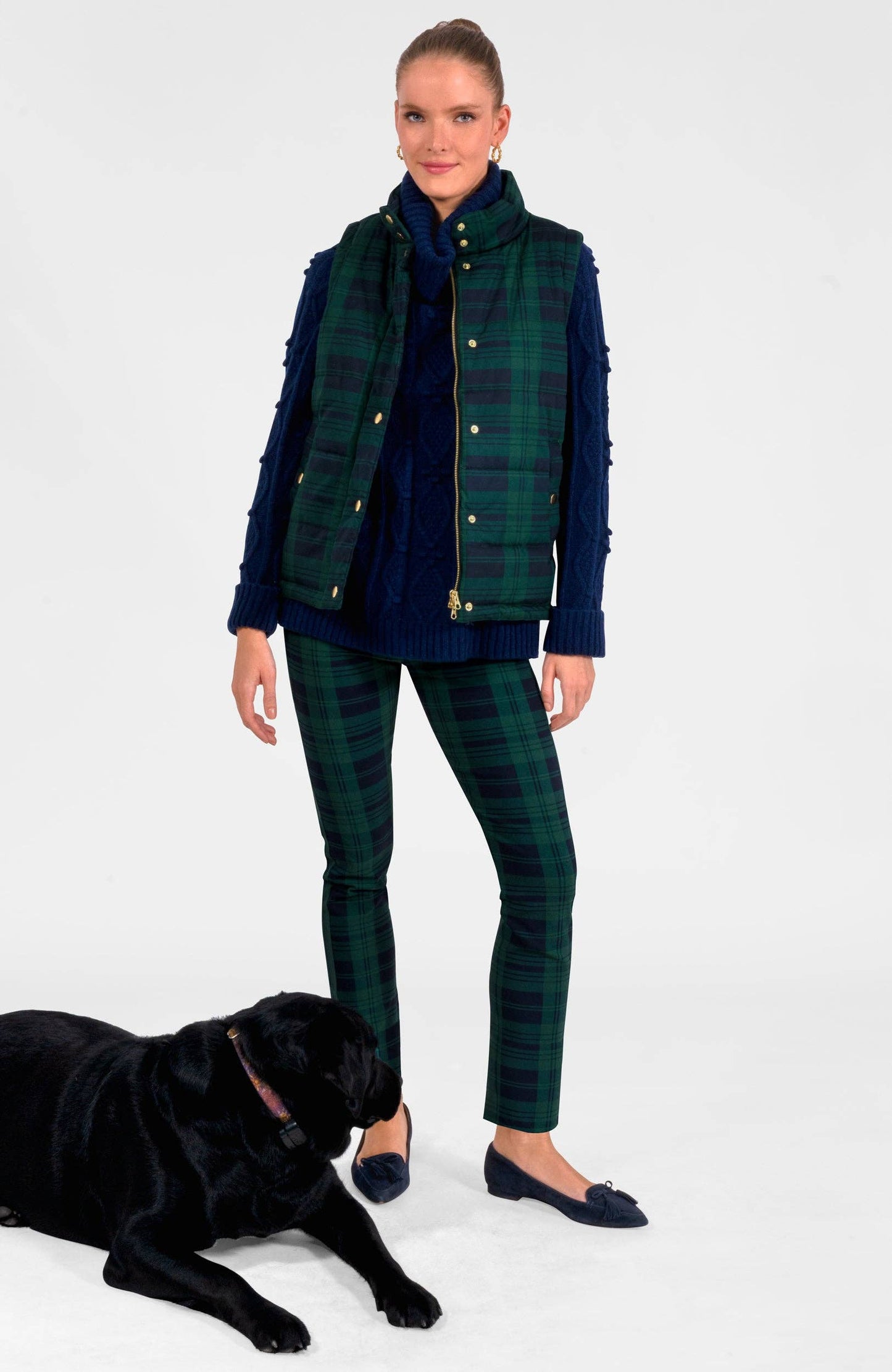 Puffer Vest -  Black Watch Plaid