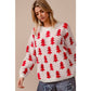 Bibi Pearl Beads Tree Pattern Christmas Sweater