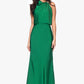 Betsy & Adam COLETTE SATIN ROUCHED TRIM FLOOR LENGTH DRESS