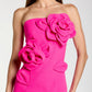 Mac Duggal Strapless Crepe Dress With 3D Flower Detail