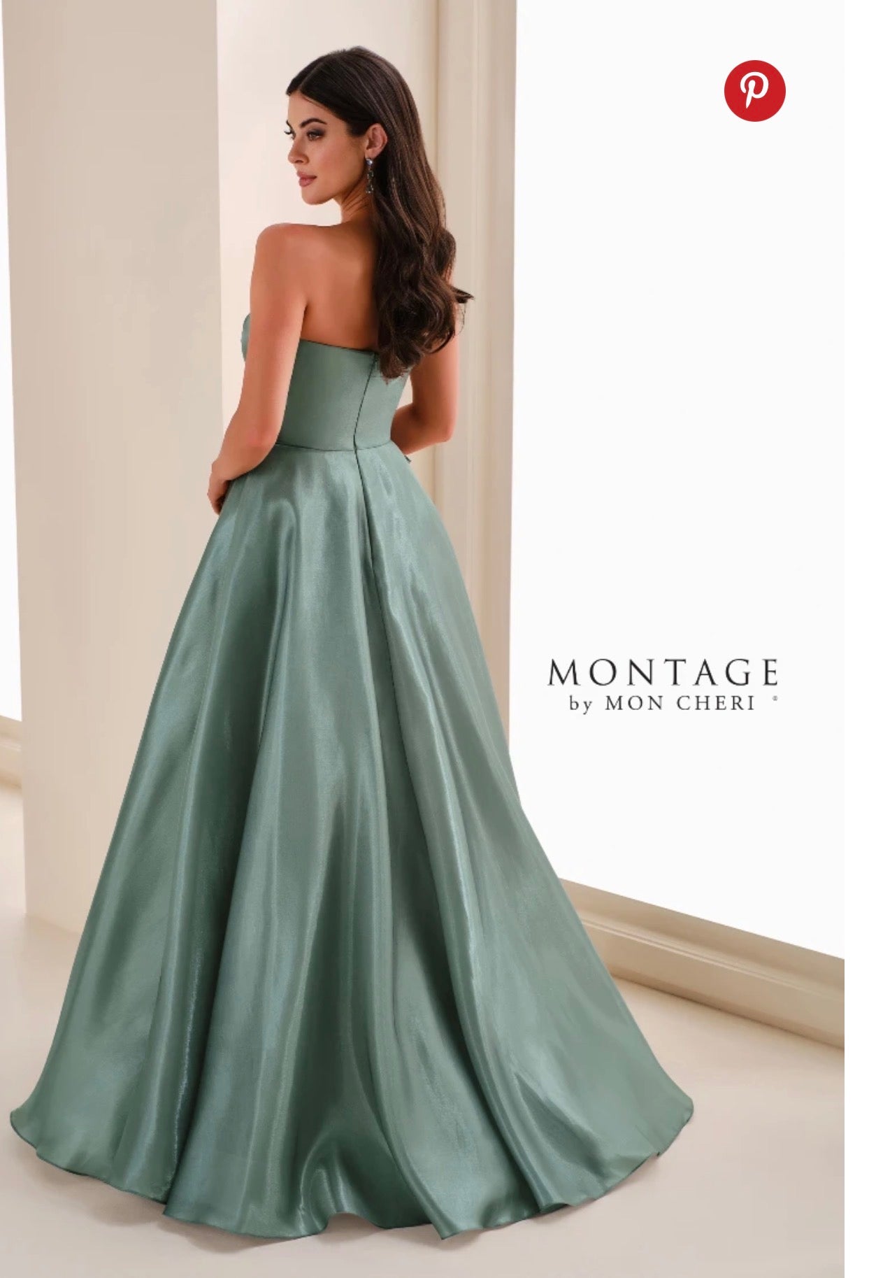 Montage Liquid Crystal Organza Strapless Gown