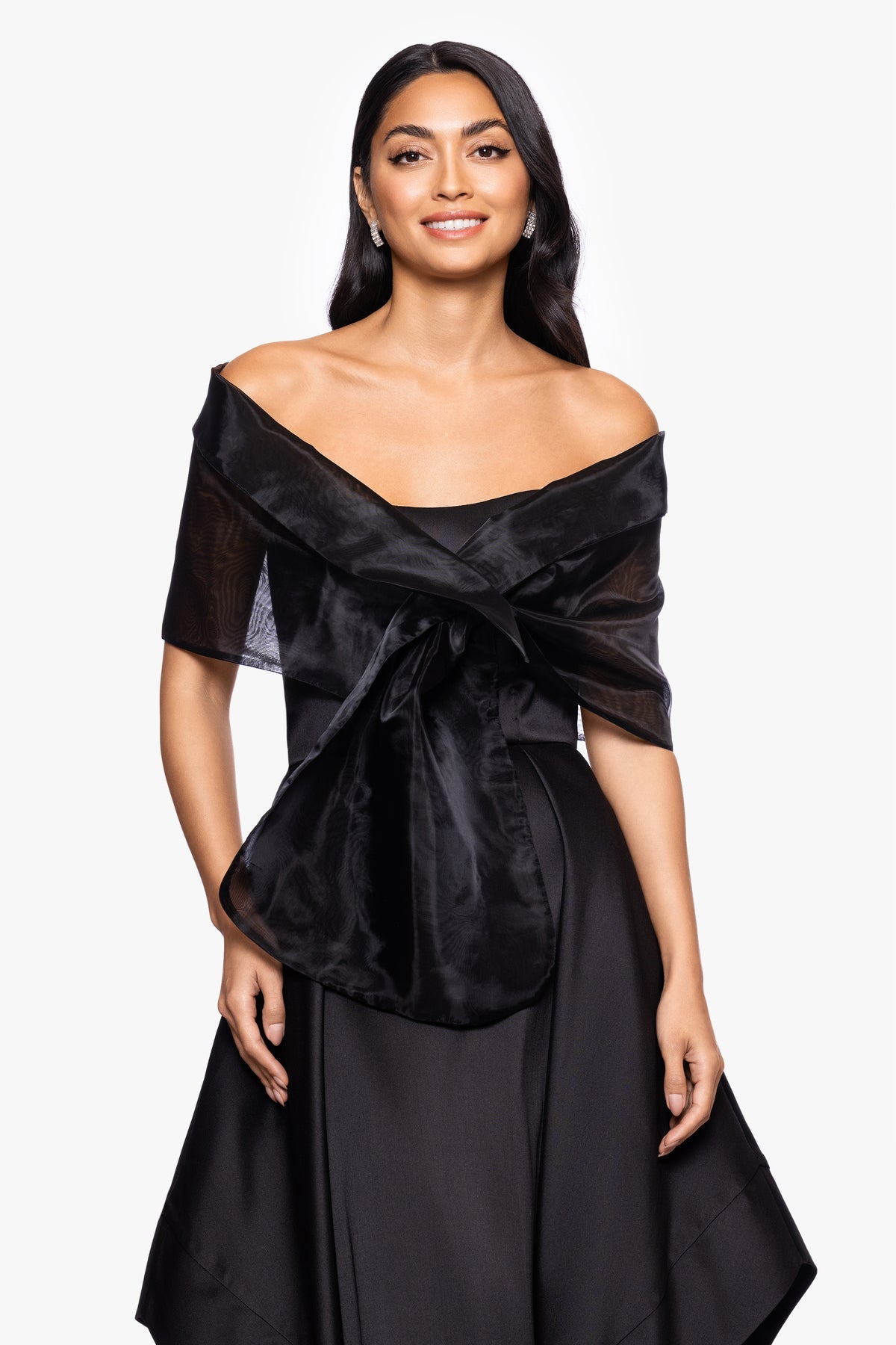 Betsy & Adam “JOAN" PULL THROUGH ORGANZA SHAWL WRAP
