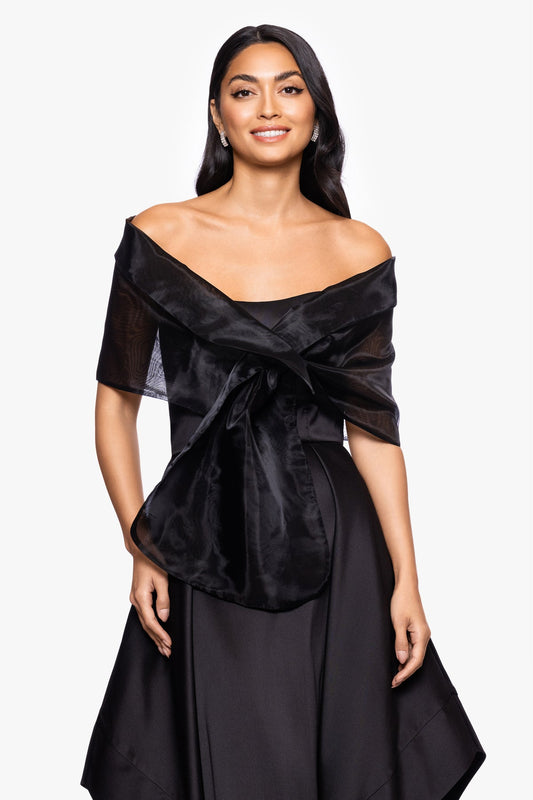 Betsy & Adam “JOAN" PULL THROUGH ORGANZA SHAWL WRAP