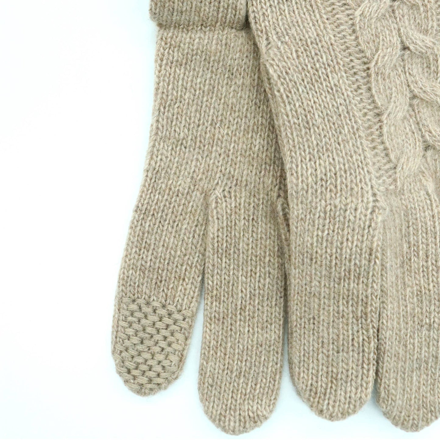 Cashmere Tech gloves with cables
